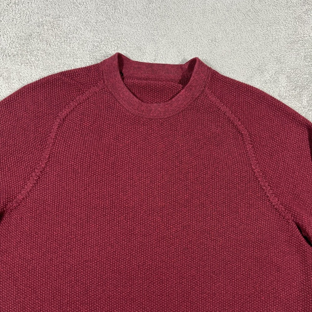Lululemon Textured Knit Crewneck Sweater Mens XL Burgundy Sweatshirt - Picture 2 of 10